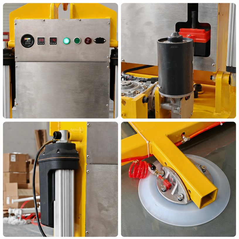 Vacuum lifter control panel and gauge detail