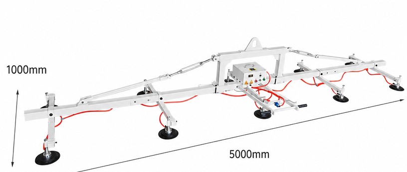 Five metre vacuum lifter beam for large panels